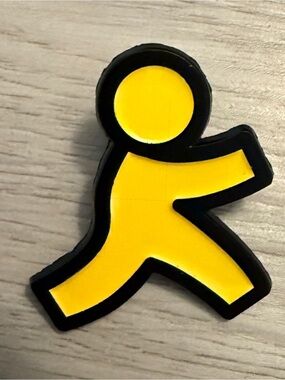 New AOL Chat Running Man Yellow Enamel Pin 90s Y2K Vibe Nostalgia Gift